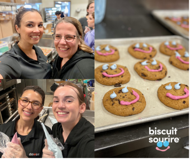 Bénévolat équipe DAWCO biscuit sourire